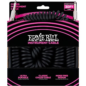 Ernie Ball Coiled Straight-Straight Instrument Cable - Black