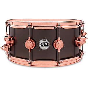 DW Collector's Series 14x6.5" Satin Black Over Brass Snare Drum With Copper Hardware