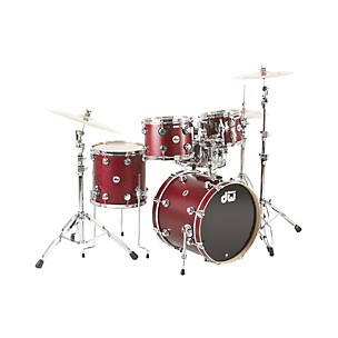DW Collector's Series 4-Piece Shell Pack w/20" Bass Drum Cherry Satin Oil & Chrome Hardware
