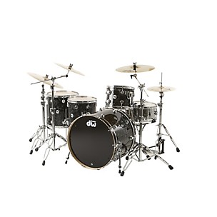 DW Collector's Series 4-Piece Shell Pack w/24" Bass Drum Black Velvet Chrome Hardware