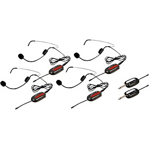 Vocopro Commander-PLAY-4 4 UHF Wireless Headset Mics With Receivers, 902-928mHz