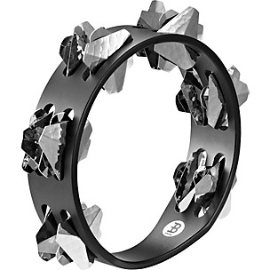 MEINL Compact Super-Dry Wood Tambourine Two Rows Hand-Hammered Stainless Steel Jingles