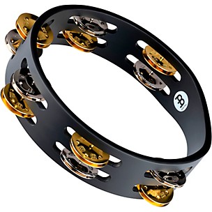 MEINL Compact Wood Tambourine Two Rows Dual Alloy Jingles