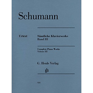 G. Henle Verlag Complete Piano Works - Volume 3 Henle Music Softcover by Robert Schumann Edited by Ernst Herttrich