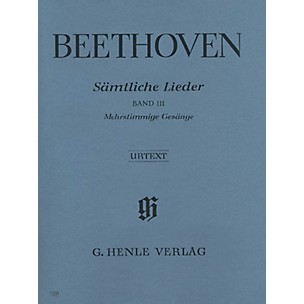 G. Henle Verlag Complete Songs for Voice and Piano - Vol III Henle Music Softcover by Beethoven Edited by Helga Lühning