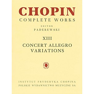 PWM Concert Allegro Variations (Chopin Complete Works Vol. XIII) PWM Series Softcover