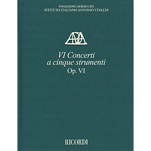 Ricordi Concerti Op. VI a cinque strumenti Critical Ed Full Score, Hardbound with Commentary by Antonio Vivaldi