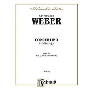 Alfred Concertino for Clarinet in E-Flat Major Op. 26 for Clarinet By Carl Maria von Weber Book