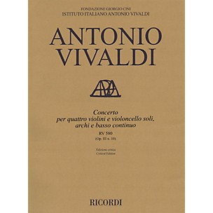 Ricordi Concerto B Minor RV 580, Op. III No. 10 String Orchestra Series Softcover Composed by Antonio Vivaldi