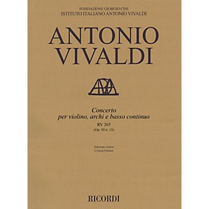 Ricordi Concerto E Major, RV 265, Op. III, No. 12 String Orchestra Series Softcover Composed by Antonio Vivaldi