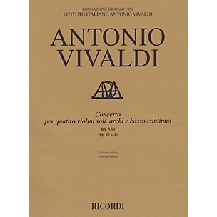 Ricordi Concerto E Minor, RV 550, Op. III, No. 4 String Orchestra Series Softcover Composed by Antonio Vivaldi