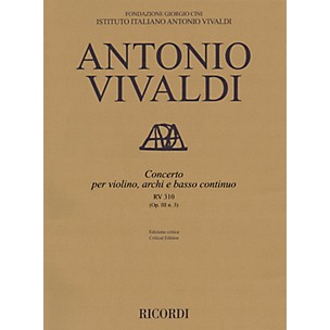 Ricordi Concerto G Major, RV 310, Op. III, No. 3 String Orchestra Series Softcover Composed by Antonio Vivaldi