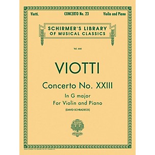 G. Schirmer Concerto No 23 G Major Violin Piano By Viotti