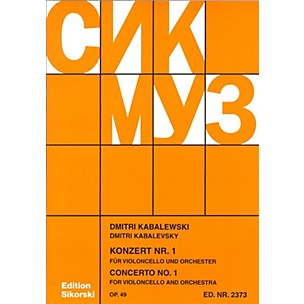 SIKORSKI Concerto No. 1, Op. 49 (Cello and Piano Reduction) String Series Softcover