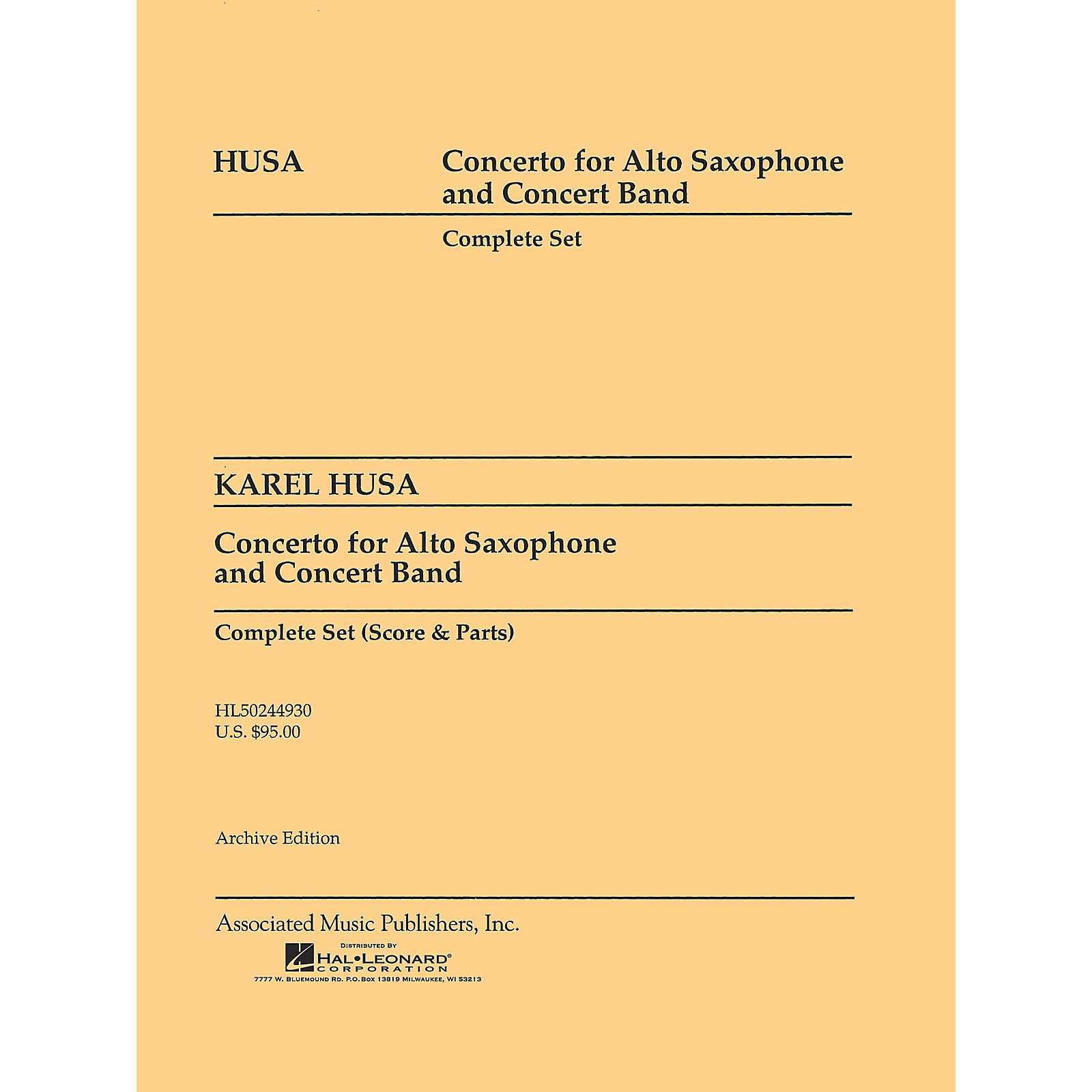 Associated Concerto for Alto Saxophone and Concert Band (Score and