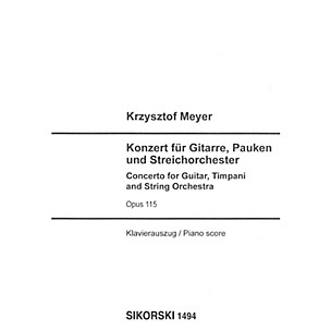 SIKORSKI Concerto for Guitar, Timpani and String Orchestra, Op. 115 Ensemble Series Softcover