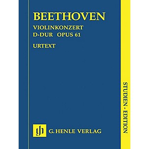 G. Henle Verlag Concerto for Violin in D Major Op. 61 (Study Score) Henle Study Scores Series Softcover