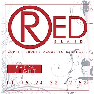 Red Strings Copper Bronze Acoustic Guitar Strings - Extra Light