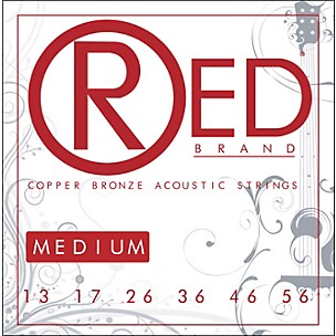 Red Strings Copper Bronze Acoustic Guitar Strings - Medium