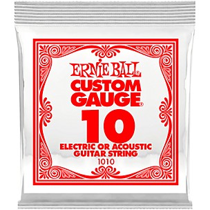 Ernie Ball Custom Gauge 1010 .010GA Single Acoustic or Electric Guitar String