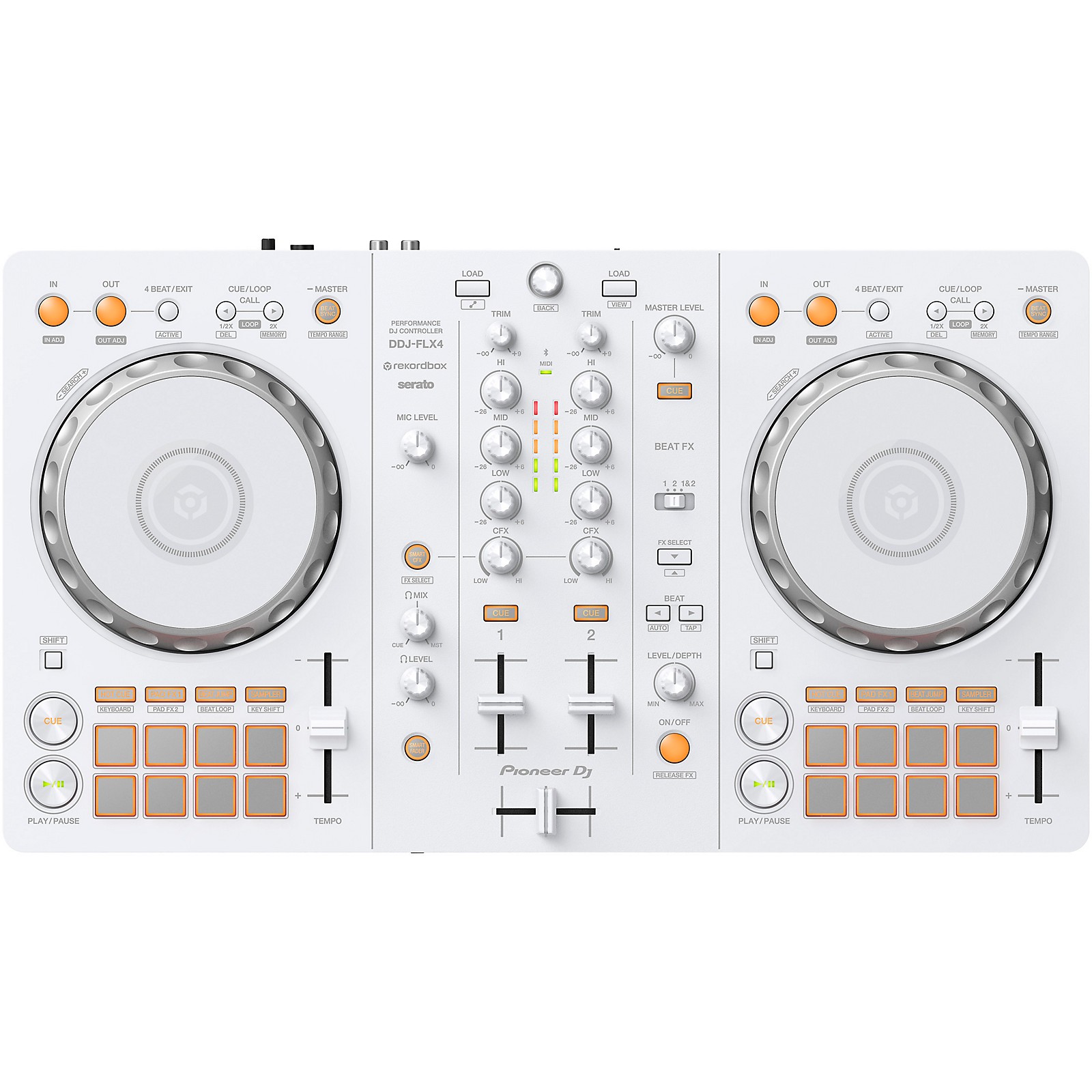 Pioneer DJ DDJ-FLX4-W 2-Channel DJ Controller for rekordbox and