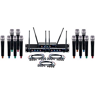 VocoPro DIGITAL-ACAPELLA-12 12-Channel UHF Wireless Handheld Microphone System, 900-927.2mHz