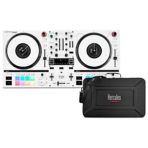 Hercules DJ DJControl Inpulse T7 2-Channel Motorized DJ Controller in Limited-Edition White with Bag