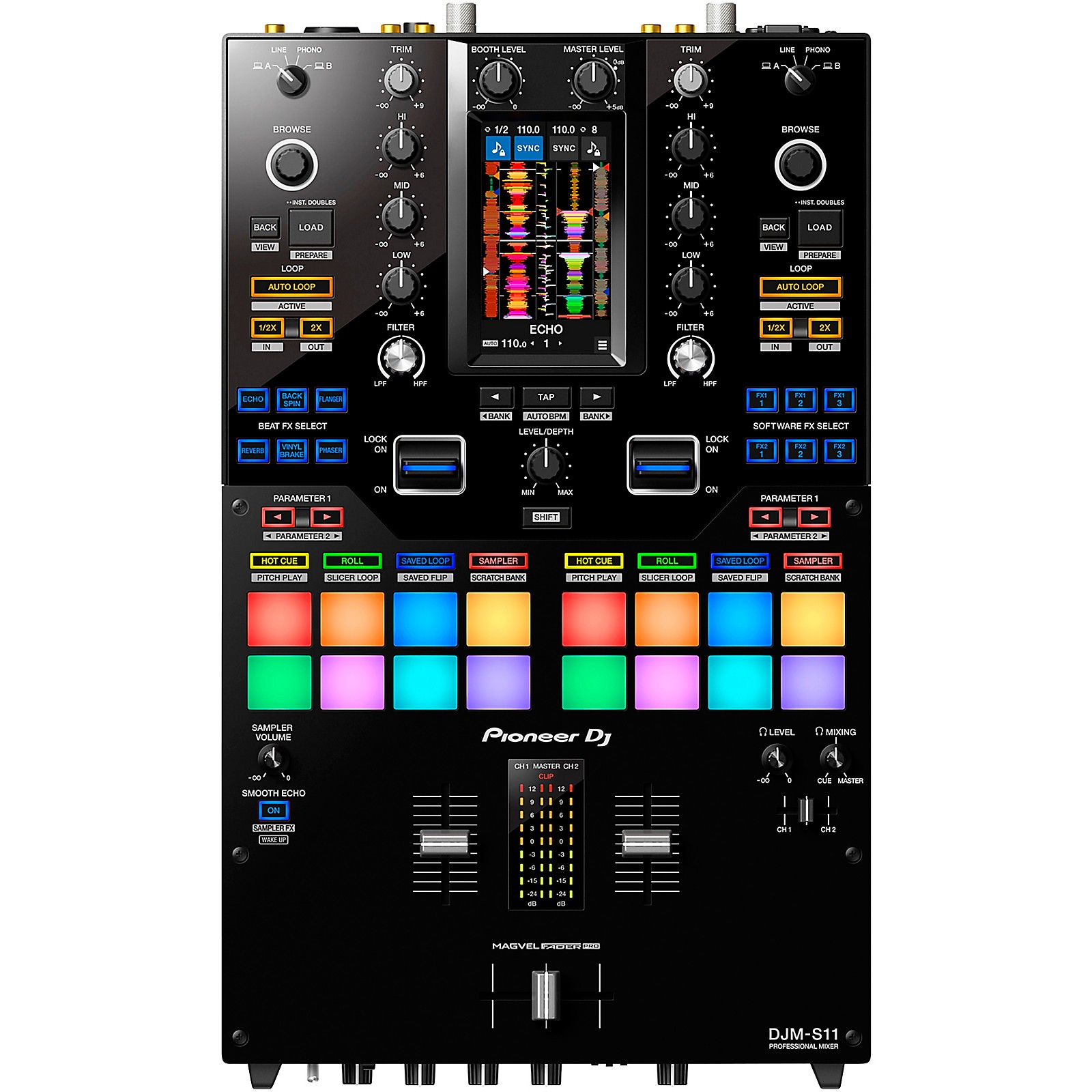 Pioneer DJ DJM-S11 2-Channel Battle Mixer for Serato DJ