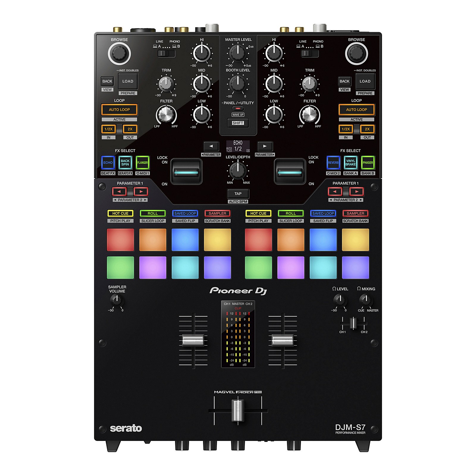 Pioneer DJ DJM-S7 2-Channel Battle Mixer for Serato DJ & rekordbox