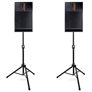 BASSBOSS DV12-MK3 12" Powered Speaker Pair With Speaker Stands