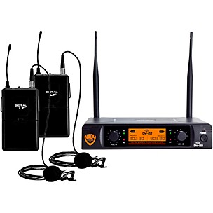 Nady DW-22 Dual Digital Wireless Lapel & Headset Microphone System - QPSK modulation - XLR and 1/4" outputs