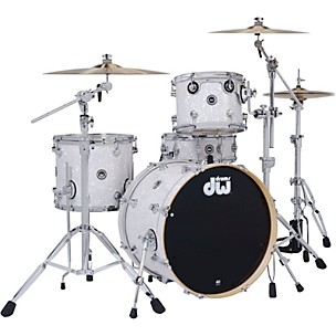 DW DWe Wireless Acoustic-Electronic Convertible 4-Piece Drum Set Bundle With 20" Bass Drum, Cymbals and Hardware