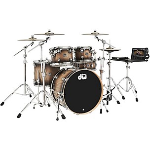 DW DWe Wireless Acoustic-Electronic Convertible 5-Piece Drum Set Bundle With 22" Bass Drum, Cymbals and Hardware