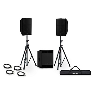 Yamaha DXR10mk3 10" 2000W Powered Loudspeaker Package With DXS12mk3 12" 2500W Powered Subwoofer, Stands & Cables
