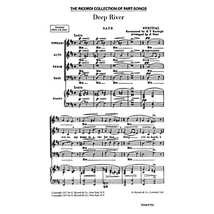 Ricordi Deep River (SATB) SATB Composed by Harry T Burleigh