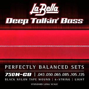 LaBella Deep Talkin' Bass Black Nylon Tape Wound 6-String Bass Strings