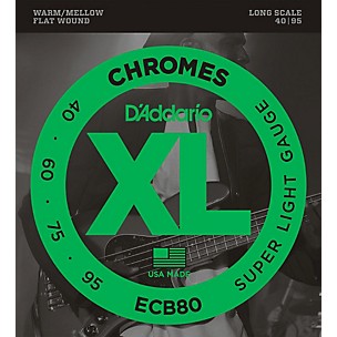 D'Addario ECB80 XL Chromes Flat Wound Bass Strings