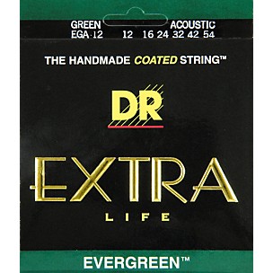 DR Strings EGA-12 Evergreen Coated Medium Acoustic Guitar Strings