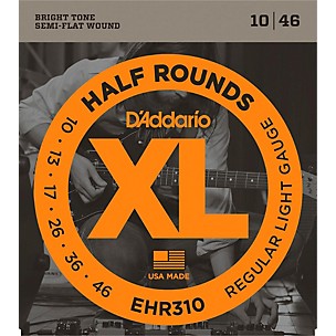 D'Addario EHR310 Half Round Regular Light Electric Guitar Strings - (10-46)