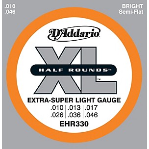 D'Addario EHR330 Half Round Extra Super Light Electric Guitar Strings