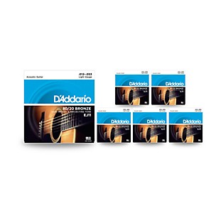 D'Addario EJ11 80/20 Bronze Light Acoustic Guitar Strings - 6-Pack