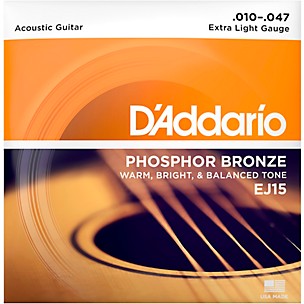 D'Addario EJ15 Phosphor Bronze Extra Light Acoustic Strings Single-Pack