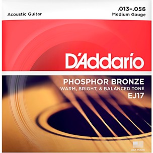 D'Addario EJ17 Phosphor Bronze Acoustic Strings - Medium (13-56)