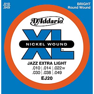 D'Addario EJ20 Nickel Wound Jazz Extra Light Electric Guitar Strings