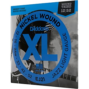 D'Addario EJ21 XL Nickel Jazz Light Electric Guitar Strings