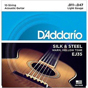 D'Addario EJ35 Silk & Steel Silver Wound 12-String .011"-.047" Guitar Strings