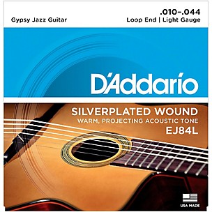 D'Addario EJ84L Gypsy Jazz Silver Wound Loop End Light Guitar Strings