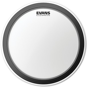 EVANS EMAD UV2 Bass Drumhead With Tom Hoop -