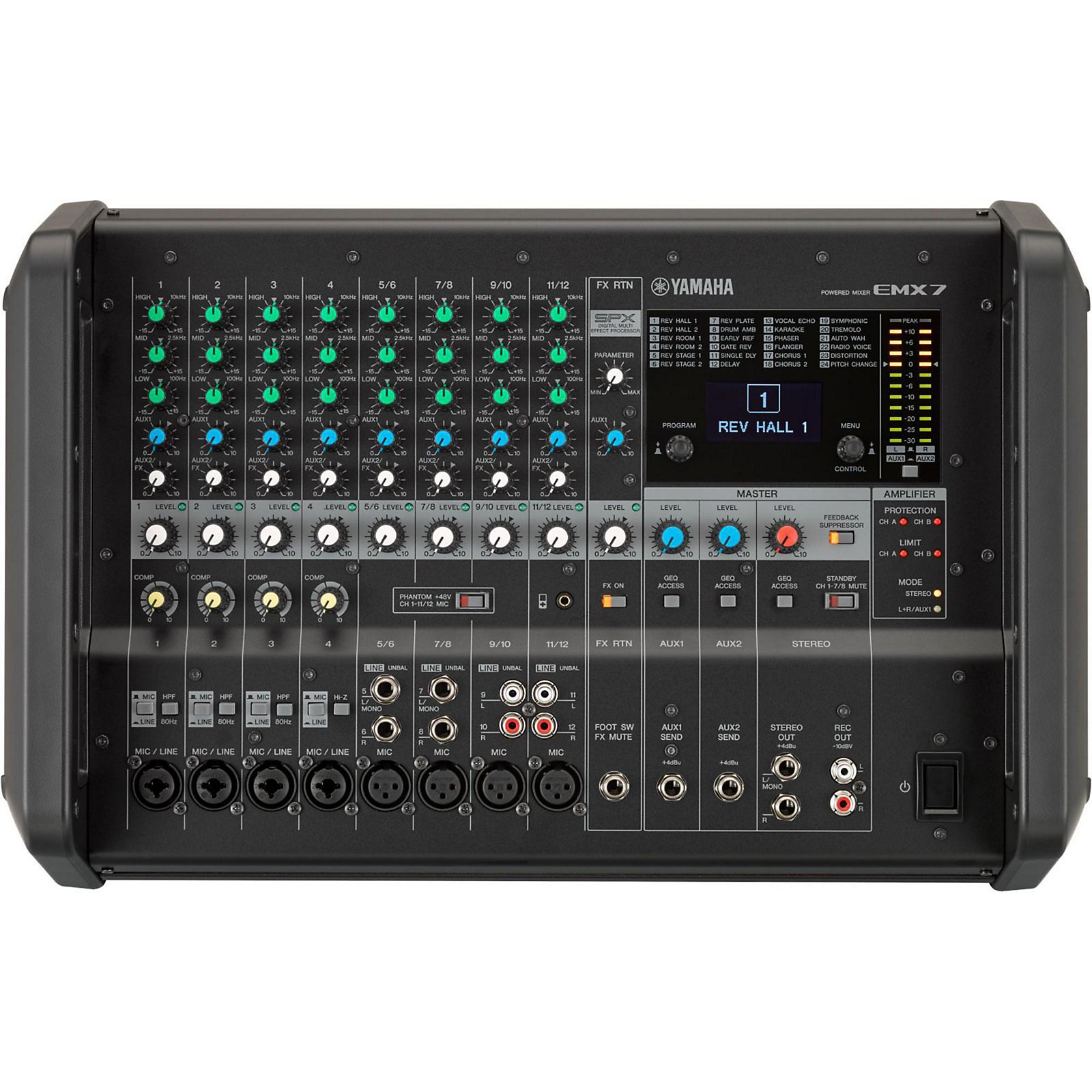 Yamaha EMX7 12-Input Powered Mixer With Dual 710-Watt Amp | Music & Arts