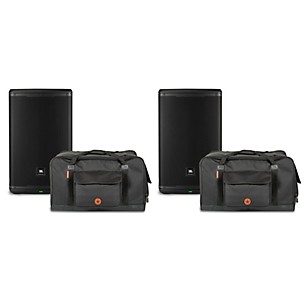 JBL EON715 Powered Speaker Pair With Road Runner Bags